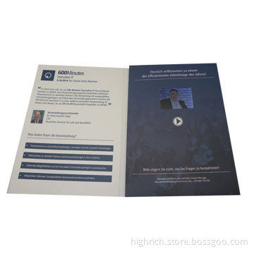 Video greeting cards with screen